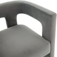 thumbnail image 3 of SAFAVIEH Couture Deandre Contemporary Velvet Solid Dining Chair, Slate Grey, 3 of 5