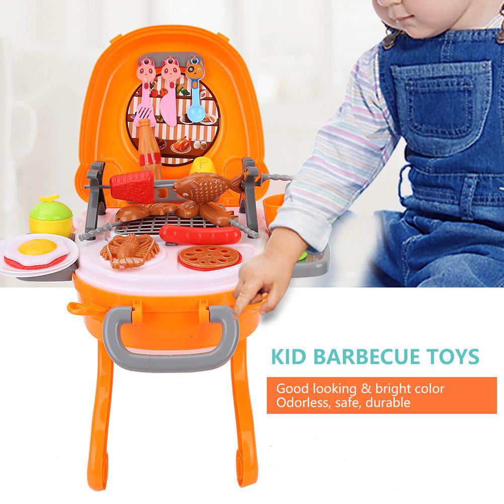 39pcs Kids Toy Barbecue Stand Cooking Grill Fun Play Set Light & Music 