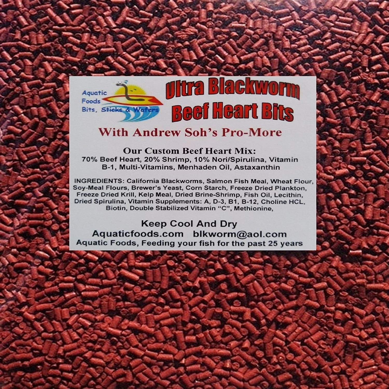 Pro-Growth Enhanced Blackworm & Beef Heart Mix Baby Bits For Discus & Cichlids