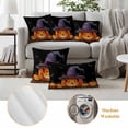 thumbnail image 6 of Halloween Outdoor Waterproof Pillow Covers, Orange Fall Pumpkin Witch Hat Bat Black Decorative Square Throw Pillowcase Sofa Cushion Sham for Patio/Couch/Chair, 18"x18" 2 Pack, 6 of 8