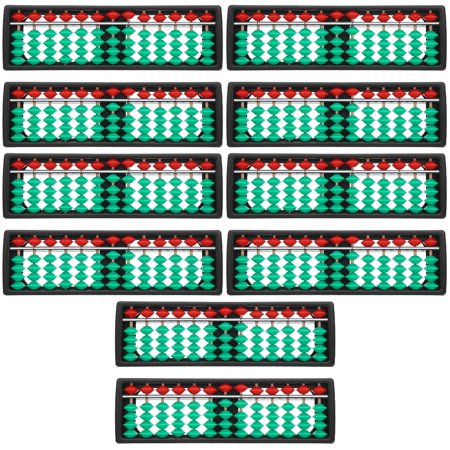 unbranded 10 pcs Plastic 13-Column Rods 5-beads Plastic Abacus Professional Chinese Abacus Calculator Counting Tool