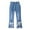 White, variant on Hinvhai Kids Girls Jeans Clearance Casual Solid Color Ruffle Bell-Bottoms Denim Pants Mid Waist Flared Trousers Pink 3-4Years