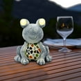 thumbnail image 3 of Matoen Solar Frog Garden Statues with Hand-Painted Pattern Resin Yard Decorations Outdoor Sculptures for Patio Porch Housewarming Birthday Gifts for Children Women, 3 of 5