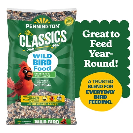 Pennington Classic Wild Bird Feed and Seed, 40 lb. Bag, Dry, 1 Pack