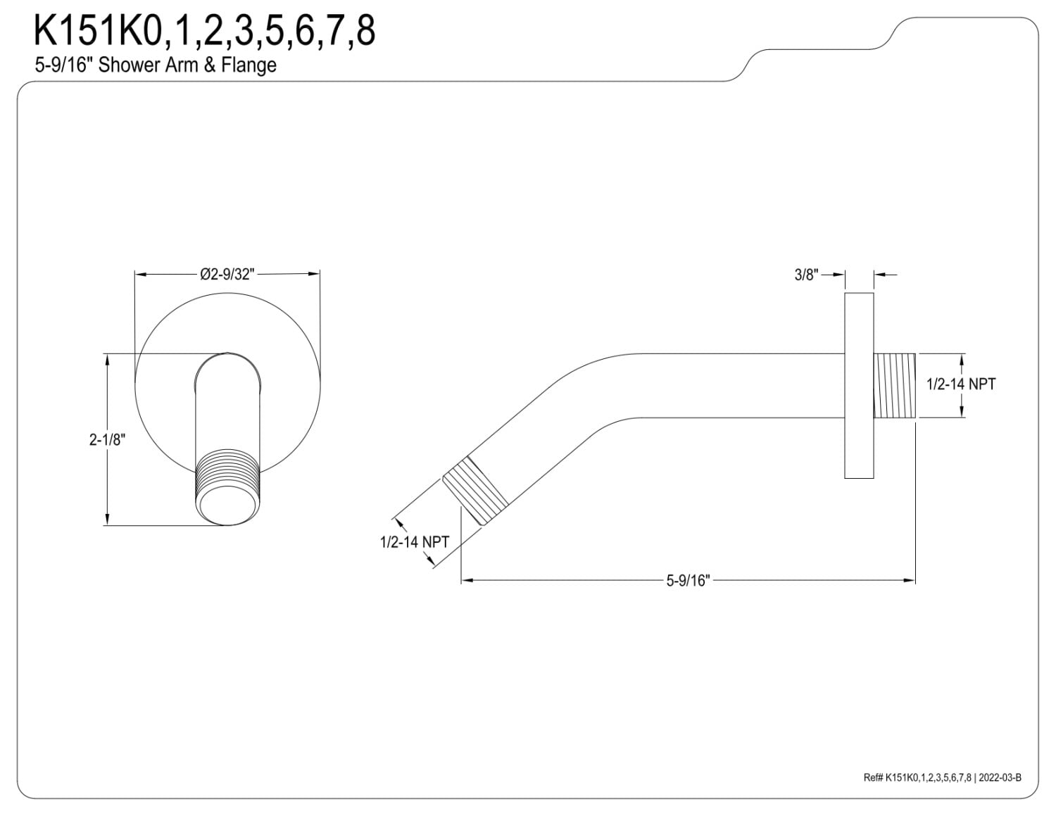 Kingston Brass K151K5 Shower Scape 6" Shower Arm with Flange, Oil Rubbed Bronze
