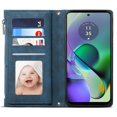thumbnail image 2 of For Motorola Moto G54 5g Leather Case Zipper Pocket Rfid Blocking Phone Cover, 2 of 5
