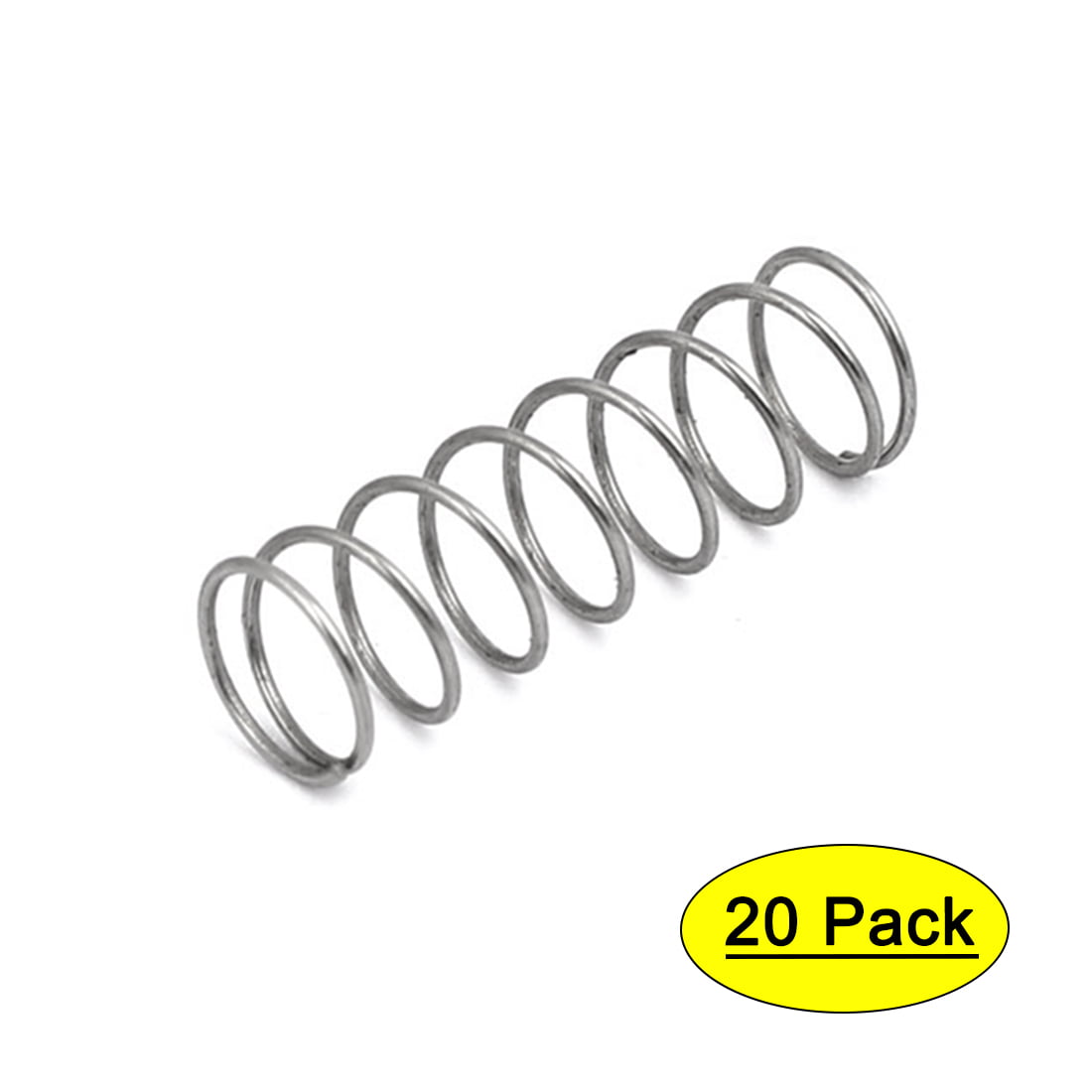 0.6mmx8mmx25mm 304 Stainless Steel Compression Springs Silver Tone 20pcs
