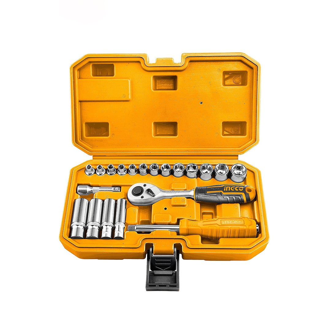 Set Dados Y Chicharra Ingco Industrial 20 Piezas 1/4"