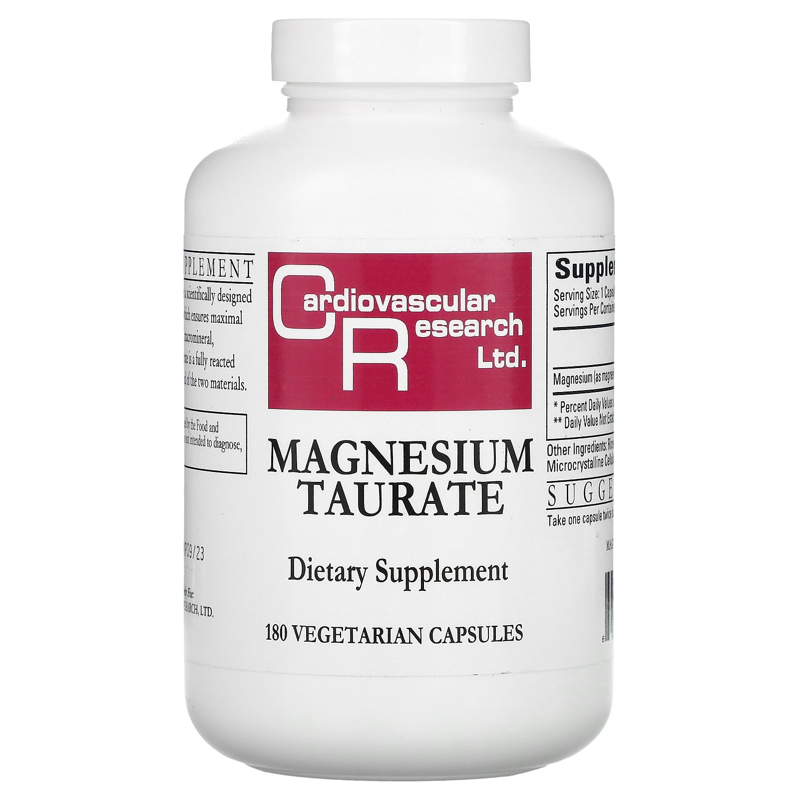 Cardiovascular Research Magnesium Taurate, 180 Vegetarian Capsules