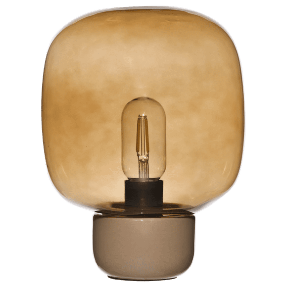 Bouclair Amber Glass and Ceramic Table Lamp