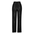 thumbnail image 6 of WREESH Womens Wide Leg Pants Sequin Fashion Elegant High Waist Pants Trousers Flare Trousers Zipper Pants Black, 6 of 6