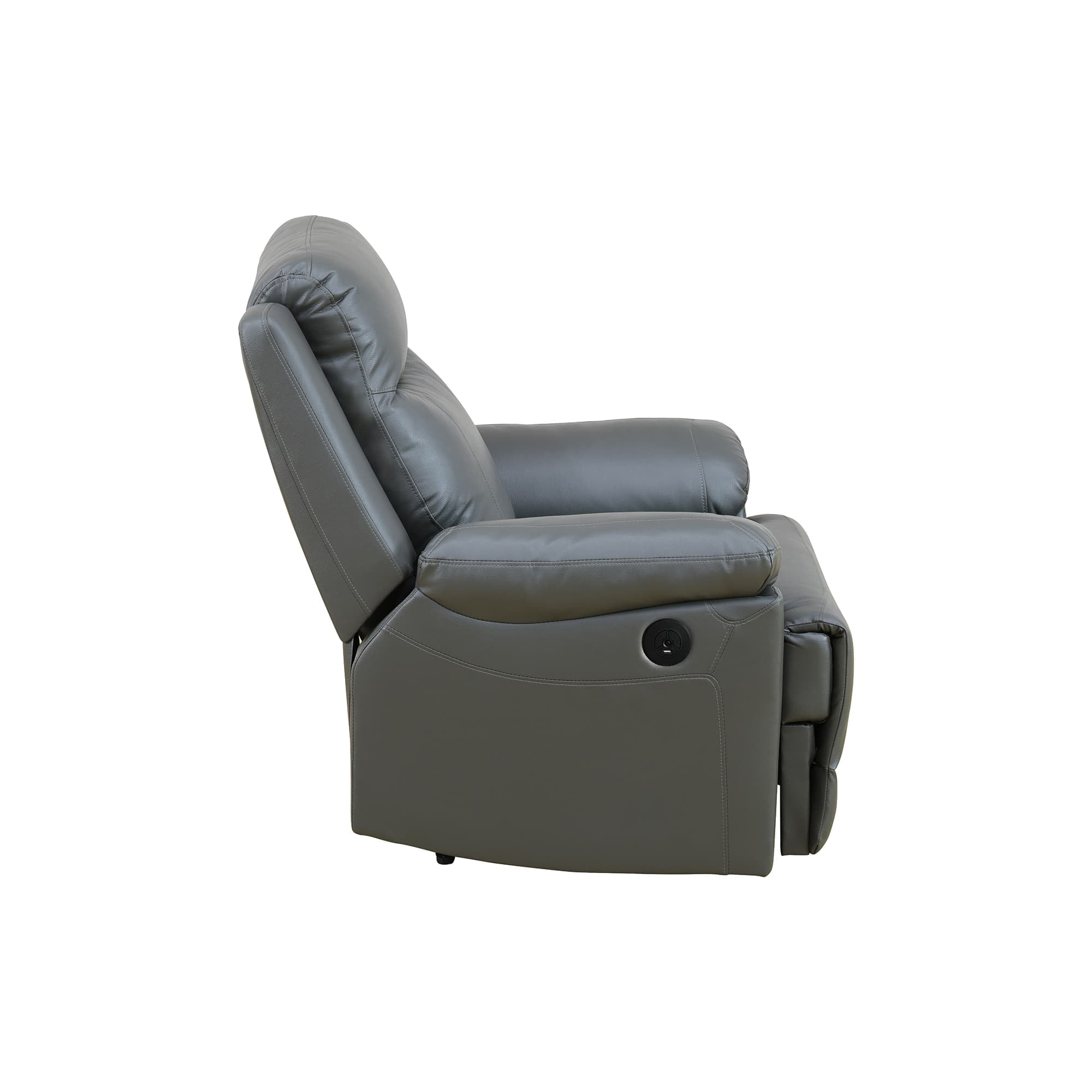MAYEERTY Power Recliner Chair, Electric Leather Reclining Chair with USB Charging & Adjustable Backrest for Living Room, Brown