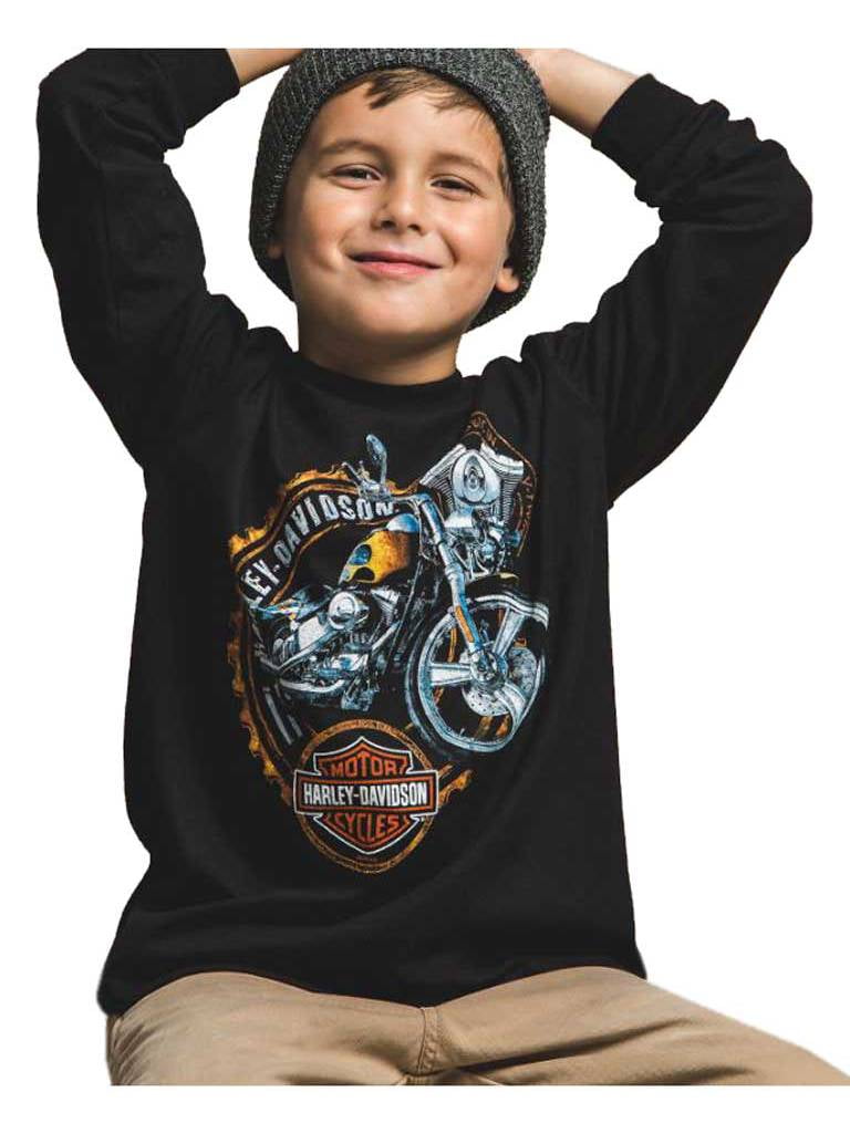 Harley-Davidson Boy's Crew sweatshirt Flame Ride Medium 10-12 