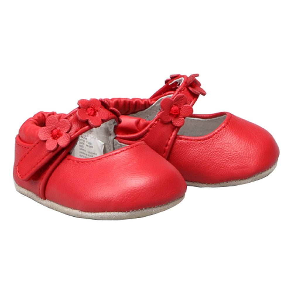intellektuel værst moronic Baby Girls Red Soft Sole Daisy Applique Mary Jane Shoes Size 2 - Walmart.com
