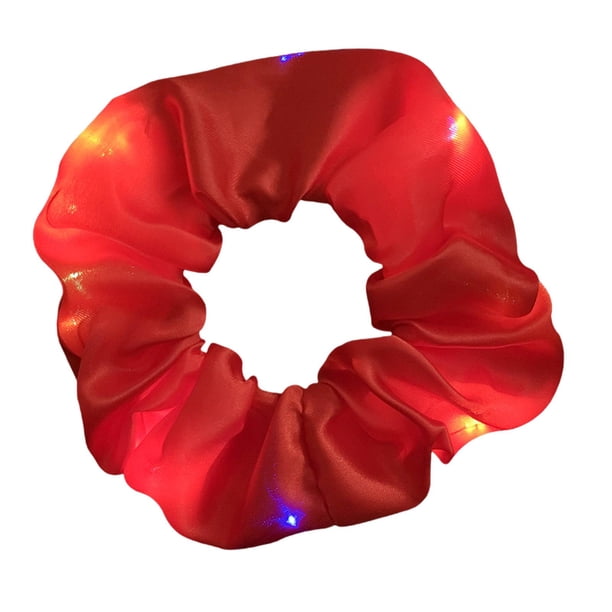 Scrunchies para el cabello con luz Yuyangstore Led Hair Bands Tie rojo
