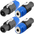 thumbnail image 1 of Adaptador de altavoz DKARDU NL4FC de 4 polos Speakon macho a 1/4 pulgadas TS hembra, 1 of 7