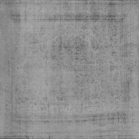 Ahgly Company Indoor Square Oriental Gray Industrial Area Rugs, 8' Square