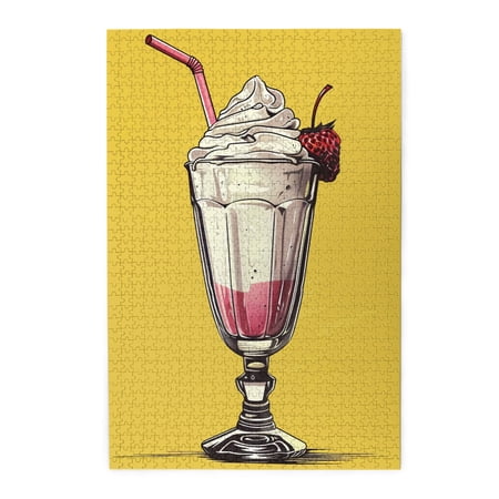 1000 pcs 1000 Piece Vibrant Wooden Jigsaw Puzzle Tempting ice cream Creative Activity Hobbies for Adults High difficulty puzzle Classic Tempting ice cream Puzzle Gift for ice cream Lover Fun Puzzles