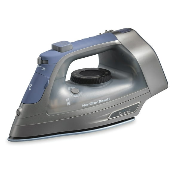 Hamilton Beach Durathon Clothing Iron, Steam Iron for Clothes with Durathon Nonstick Soleplate & Retractable Cord, Silver