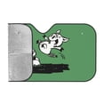 thumbnail image 2 of LNWH Car Sun Shade Windshield, Green Cartoon Pig Automotive Front Window Sun Visor for Cars SUV Trucks-Sunshade Blocks Heat and UV Ray, Small, 2 of 8