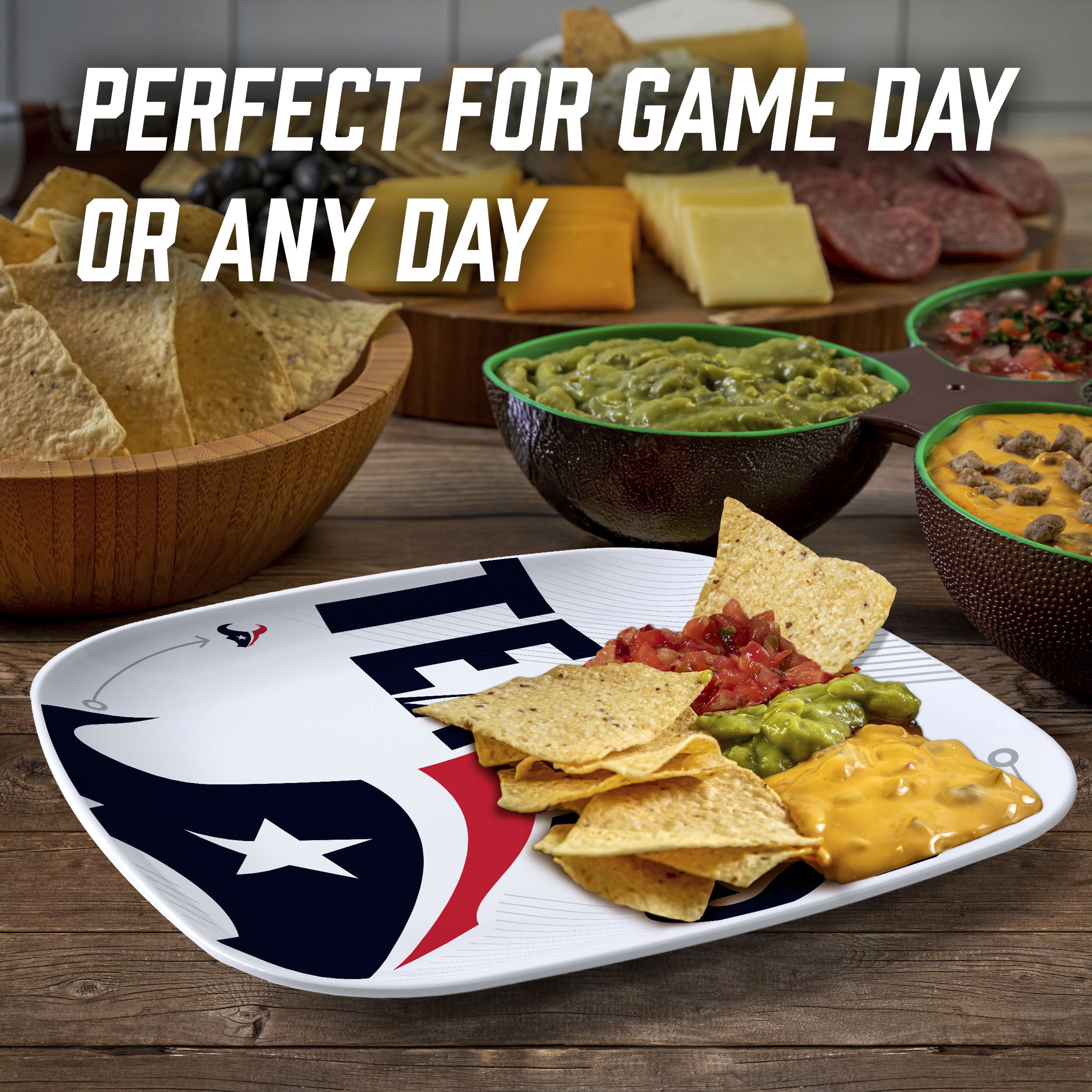 YouTheFan NFL Houston Texans Large Party Plate