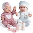 thumbnail image 1 of Enjoyin Juego de muñecas para bebés gemelos de 12 pulgadas con accesorios, incluye muñecos para niños y niñas, 2 botellas de polvo y 2 chupetes, regalo ideal para niños a partir de 3 años, 1 of 6