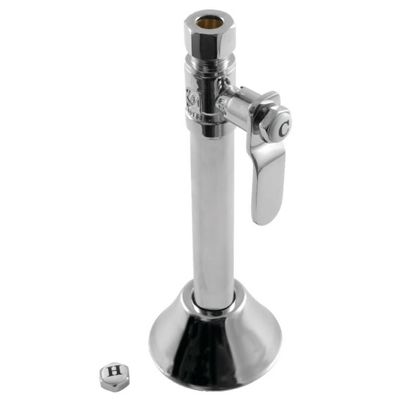 Kingston Brass CA8325CP 1/2" Sweat x 3/8" OD Comp Straight Shut Off Valve with 5" Extension, Polished Chrome