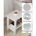 thumbnail image 2 of Studyset End Table, Small Side Table with 2-Layer Storage Shelves, Farmhouse Nightstand, Rustic Wooden Bedside Table, Square Sofa Table for Living Room, Bedroom, Entryway, Rustic Brown, 2 of 5