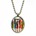 thumbnail image 1 of Collier Guerrier Africain Noir Vintage Chaîne Pendentif Perles Collection de Bijoux, 1 of 3