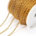thumbnail image 1 of Gold Stainless Steel Cross Flat Chains for DIY Jewelry Making 1 Meter No Fade, 1 of 6