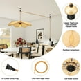 thumbnail image 5 of Bamboo Plug in Pendant Light, 24 Inch Flower Handwoven Rattan Lampshade Stepless Dimmable Boho Chandelier, 11.3 ft Plug in Hanging Lamp for Hallway Kitchen Island Dining Room Bedroom(Not Bulb), 5 of 7