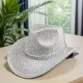 thumbnail image 4 of JIKNTTR Glitter Cowboy Hat For Women Sequined Retro Cowgirl Hat Holiday Party Hat Classic Western Cowboy Hats Stylish Hat, 4 of 7