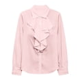 thumbnail image 5 of Yigetop Dressy Tops for Women Women's Button Down Front Long Sleeve Shirts Casual Lapel Neck Blouse Business Work Tops Ladies Tops and Blouses Pink M, 5 of 5