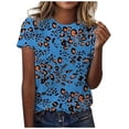 thumbnail image 1 of UANWENN T-Shirt à Col Rond Décontracté pour Femmes, Classique Polyvalent, Quotidien, à Manches Courtes, Uni, à Rayures, Léopard Camouflage, à Blocs de Couleur, 2 T-Shirts Superposables pour Femmes, Paquet Court, Vêtement, Chemise, Jolis Hauts pour Femmes Été, 1 of 5