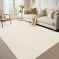 thumbnail image 4 of Washable Rugs 8x10 Solid Textured Living Room Rugs, Large Modern Accent Carpet Stain-Resistant Contemporary Distressed Carpet, Soft Low Pile Carpet for Bedroom, Farmhouse, Office, Beige, 4 of 9