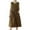 Khaki, variant on Women's Corduroy Button Down Dress Sleeveless Crewneck Babydoll Tank Dress Over Knee Long Midi Dress with Pockets Khaki XL