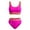 Hot Pink, variant on Kilaqueen Teen Girls Swimsuit Two Piece Color Block Bikini Sets Adjustable Straps High Waist Sporty Bikini Bathing Suit with Chest Pad Swimwear