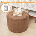 thumbnail image 5 of Round Ottoman Pouf Ottoman Foot Stool Seat Faux Fur Bean Bag Foot Rest Floor Chair Leg Rest for Living Room, Bedroom or Wedding Gifts 20x20x14 Inches (Coffee), 5 of 18