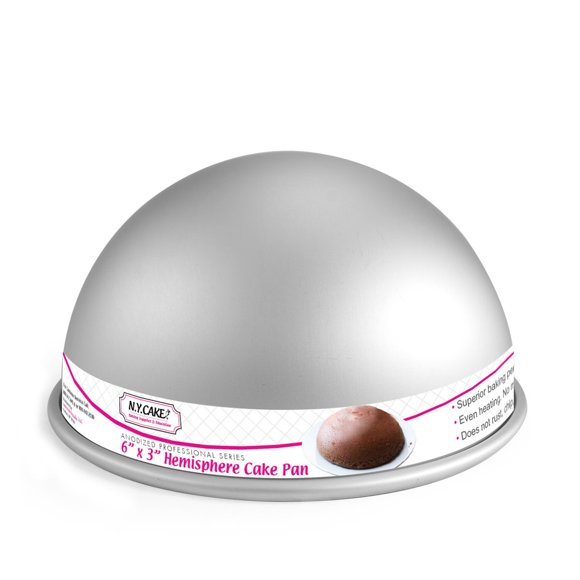 NY Cake Moule à Gâteau Hémisphérique 6 x 3 en Aluminium Anodisé