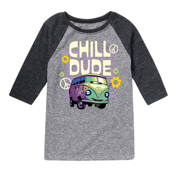 Disney Cars - Filmore Says Chill Dude - Toddler & Youth Raglan Graphic T-Shirt