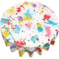 thumbnail image 3 of Colorful Table Cloth 60" Round, Paint Splatter Graffiti Theme Tablecloth, Washable,Reusable Table Cloths for Buffet Table,Parties,Holiday Dinner,Birthday,Wedding & More, 3 of 6