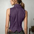 thumbnail image 7 of Atkumj Suede Vest for Women Trendy Stand Collar Cinched Waist Womens Vests Casual Solid Color Button Front Sleeveless Jacket M, 7 of 7