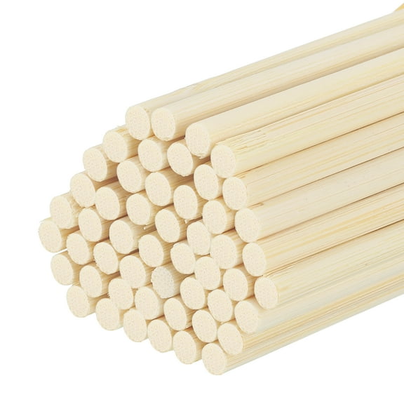 Uxcell 50 Pcs Wooden Dowel Rods Round Dowel Rod 0.16" x 12"