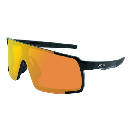 Maxx Eyewear Arthur Shield Sport Sunglasses with High Definition Gold Mirror Lens