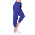 thumbnail image 3 of ALWAYS Women's Capri Jogger Lightweight Sweatpants with Pork Chop Pockets Royal Blue XL, 3 of 7