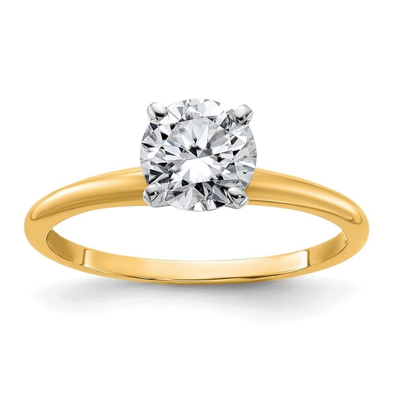 Auriga Fine Jewelry 14K Yellow Gold 1ct. D E F Pure Light Round Moissanite Solitaire Ring Size 6 for Women