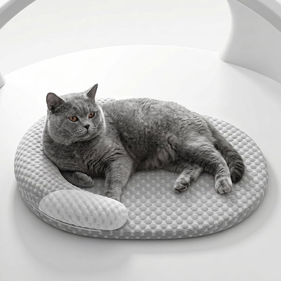 Gray Cooling Pet Bed for Dogs and Cats