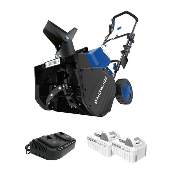 Open Box Snow Joe 48V 18-inch Single-Stage Cordless Snow Blower W/ Headlight, Brushless 1200W Motor, 2 x 5.0-Ah Batteries & Charger