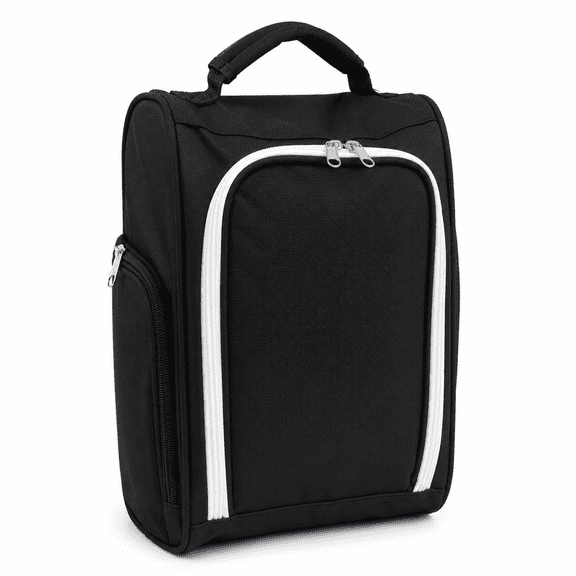 Kabuer Golf Shoe Bag for Travel and Sport, Shoe Bag with Side Accessory Pockets, Black