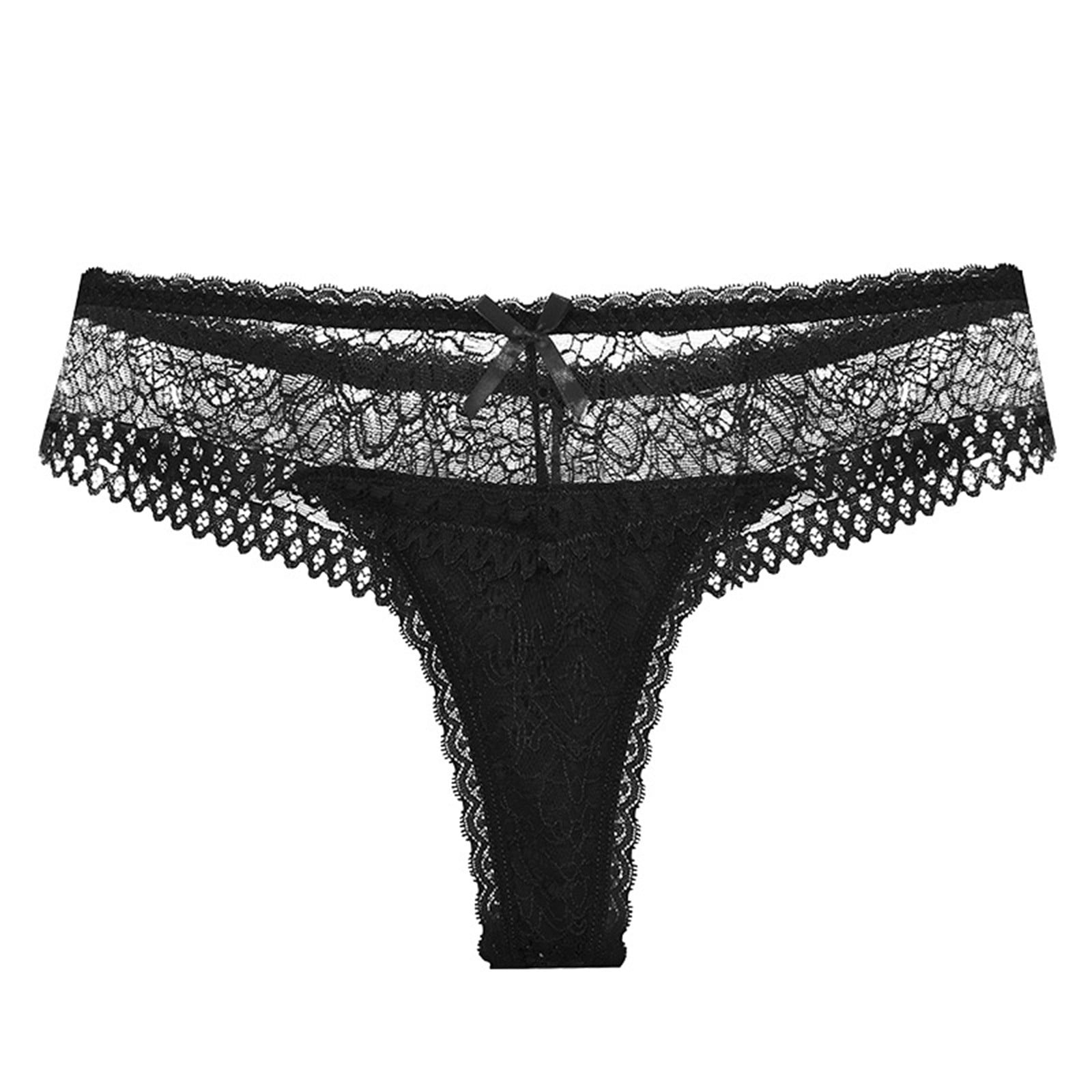 HUPOM Satin Panties Girls Underwear Briefs Leisure Tie Comfort Waist Black  M 